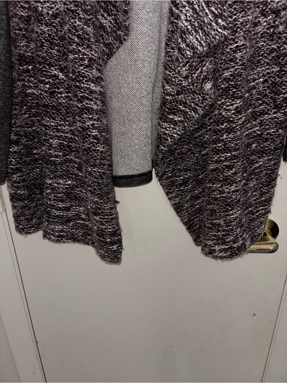 Apt. 9 Two-Tone Draped Open-Front Cardigan in Marled Gray and Charcoal - Picture 3 of 4